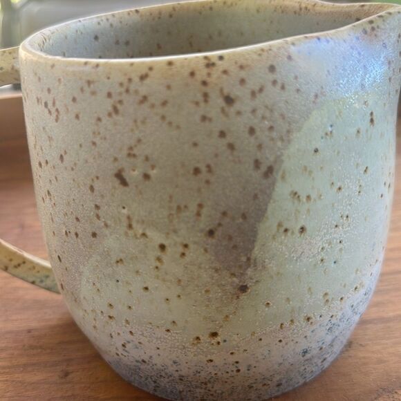 Handmade Glazed Speckled Pitcher Pottery with Handle - Picture 2 of 14